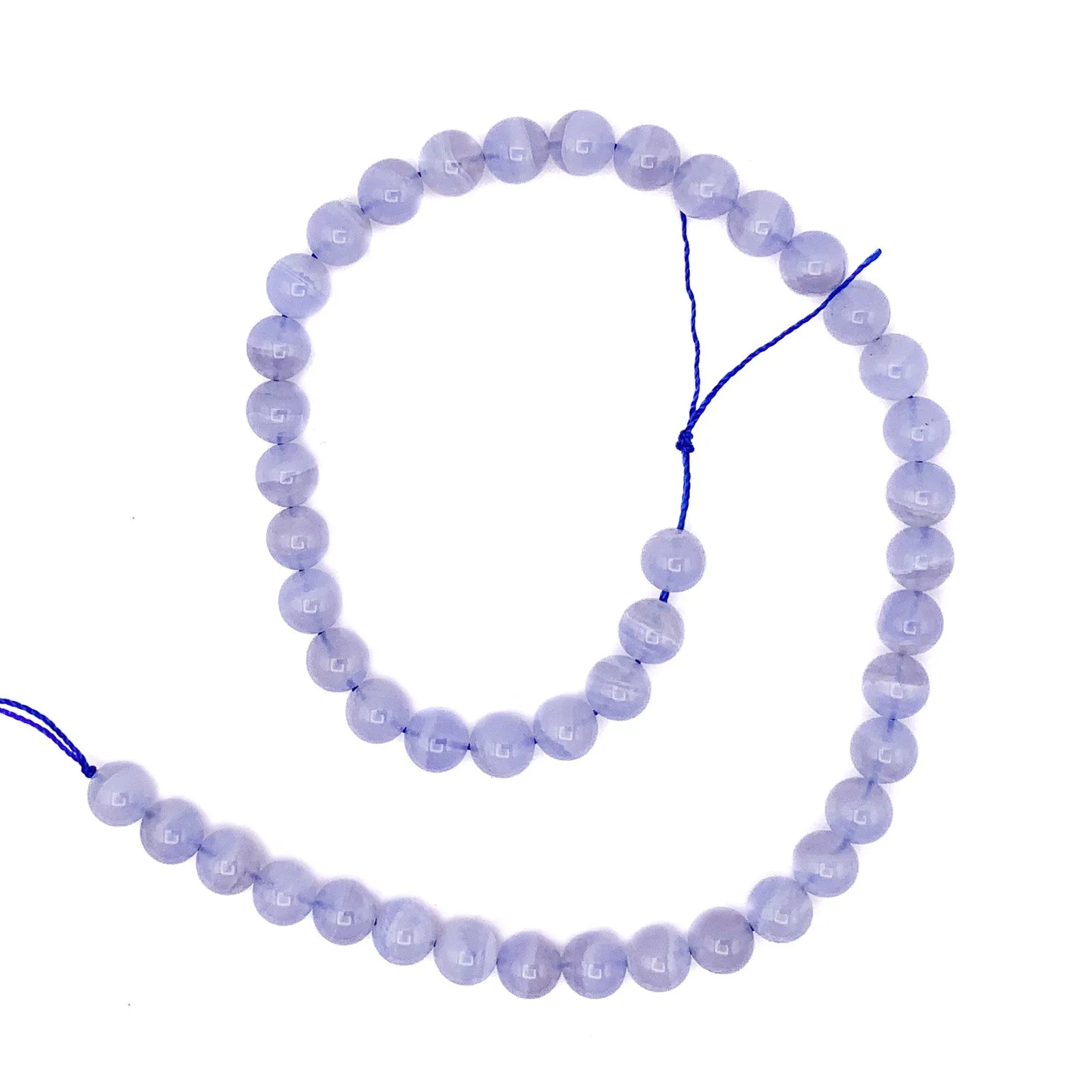 Blue Lace Agate AAA 8mm Smooth Rounds Bead Strand