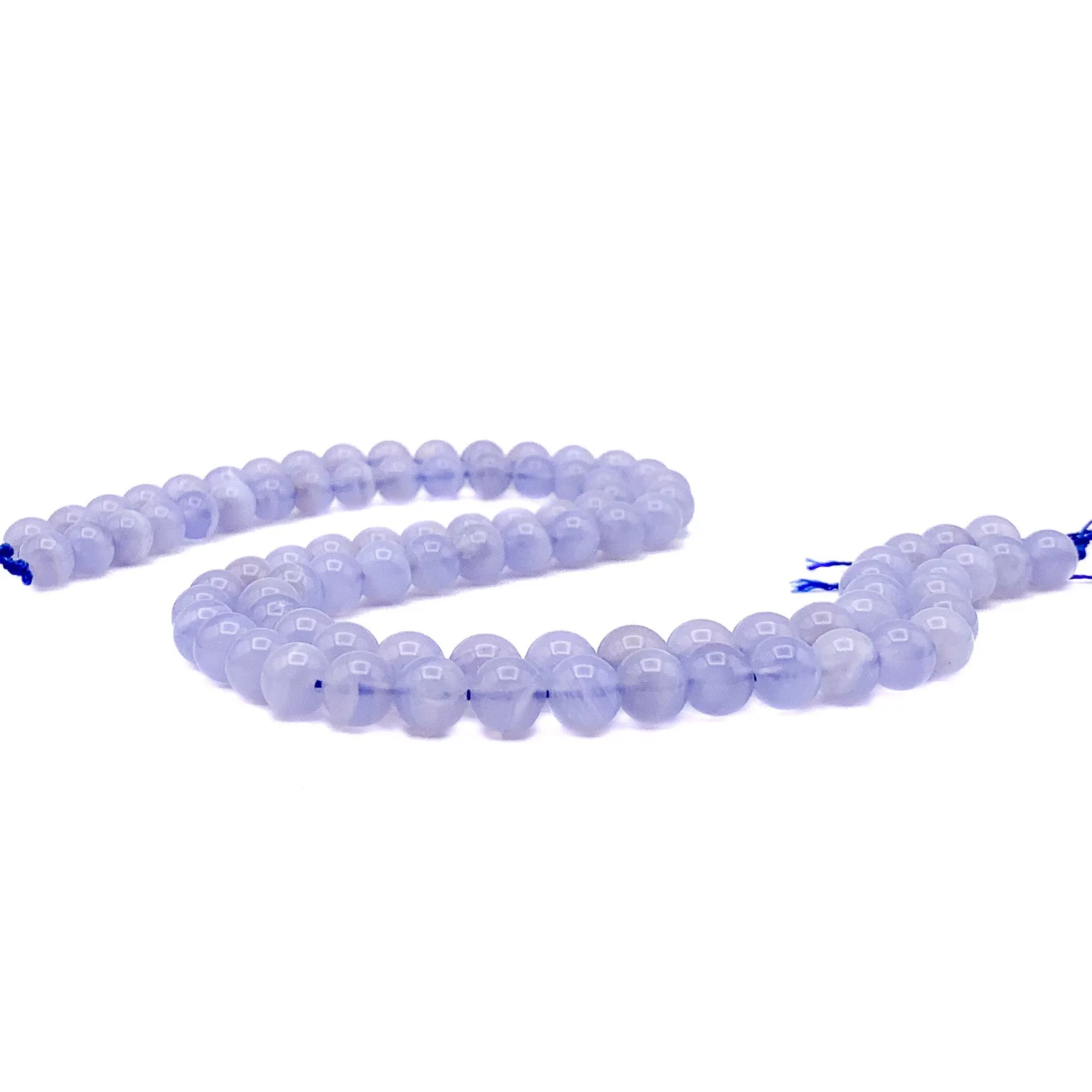 Blue Lace Agate AAA 8mm Smooth Rounds Bead Strand