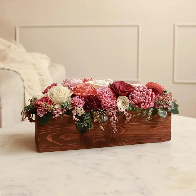 Blush Pink Artificial Solawood Flowers | 17 x 6 inches