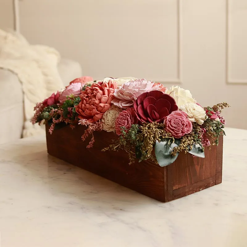 Blush Pink Artificial Solawood Flowers | 17 x 6 inches
