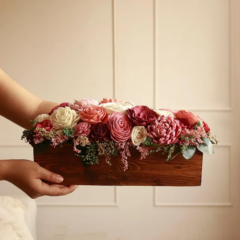 Blush Pink Artificial Solawood Flowers | 17 x 6 inches