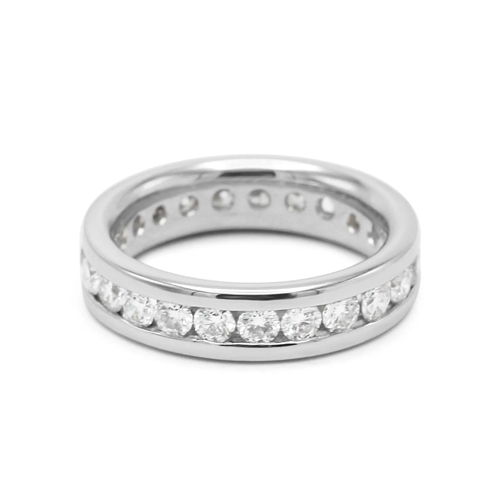 Brilliant Cut 1.50ct Full Diamond Channel Set Eternity Ring - Platinum.