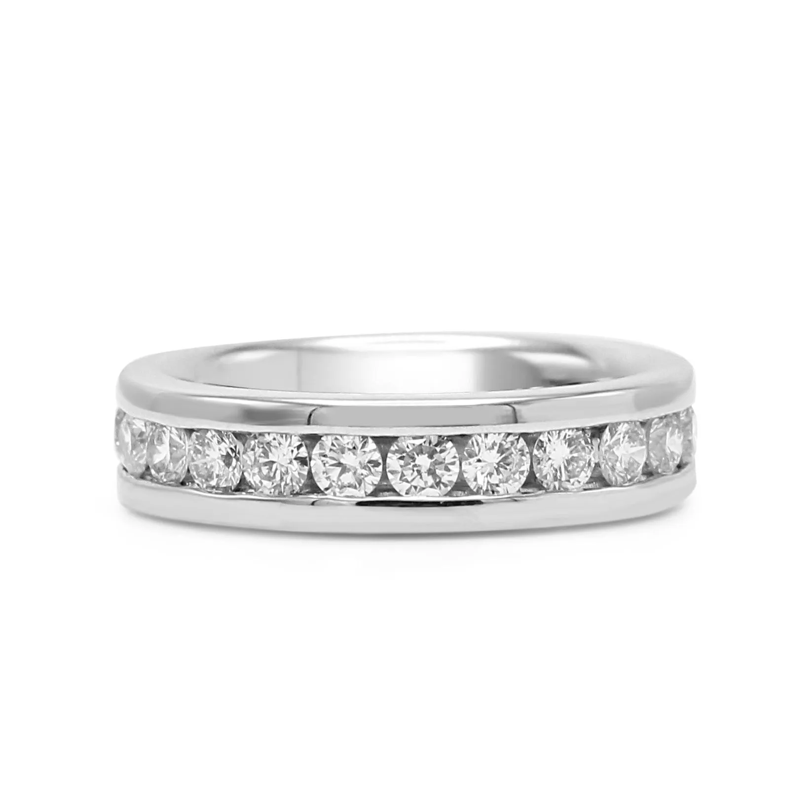 Brilliant Cut 1.50ct Full Diamond Channel Set Eternity Ring - Platinum.