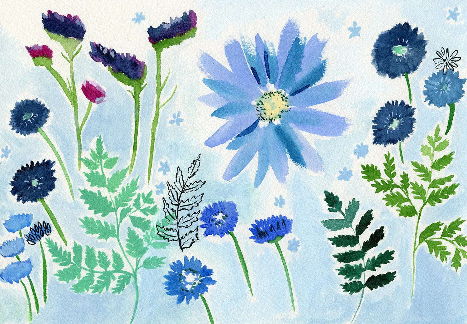 brilliant in blue | print