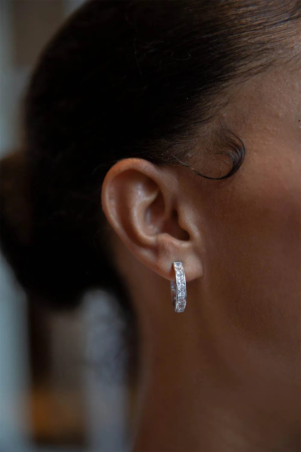 Brilliant Square Hoops Silver