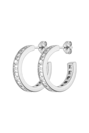 Brilliant Square Hoops Silver