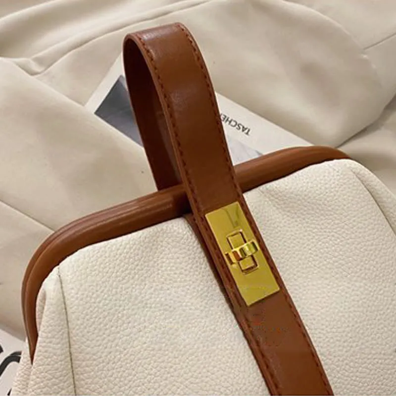 Buckle Phone Bag For Women Elegant Leather Handbag Crossbody Bag