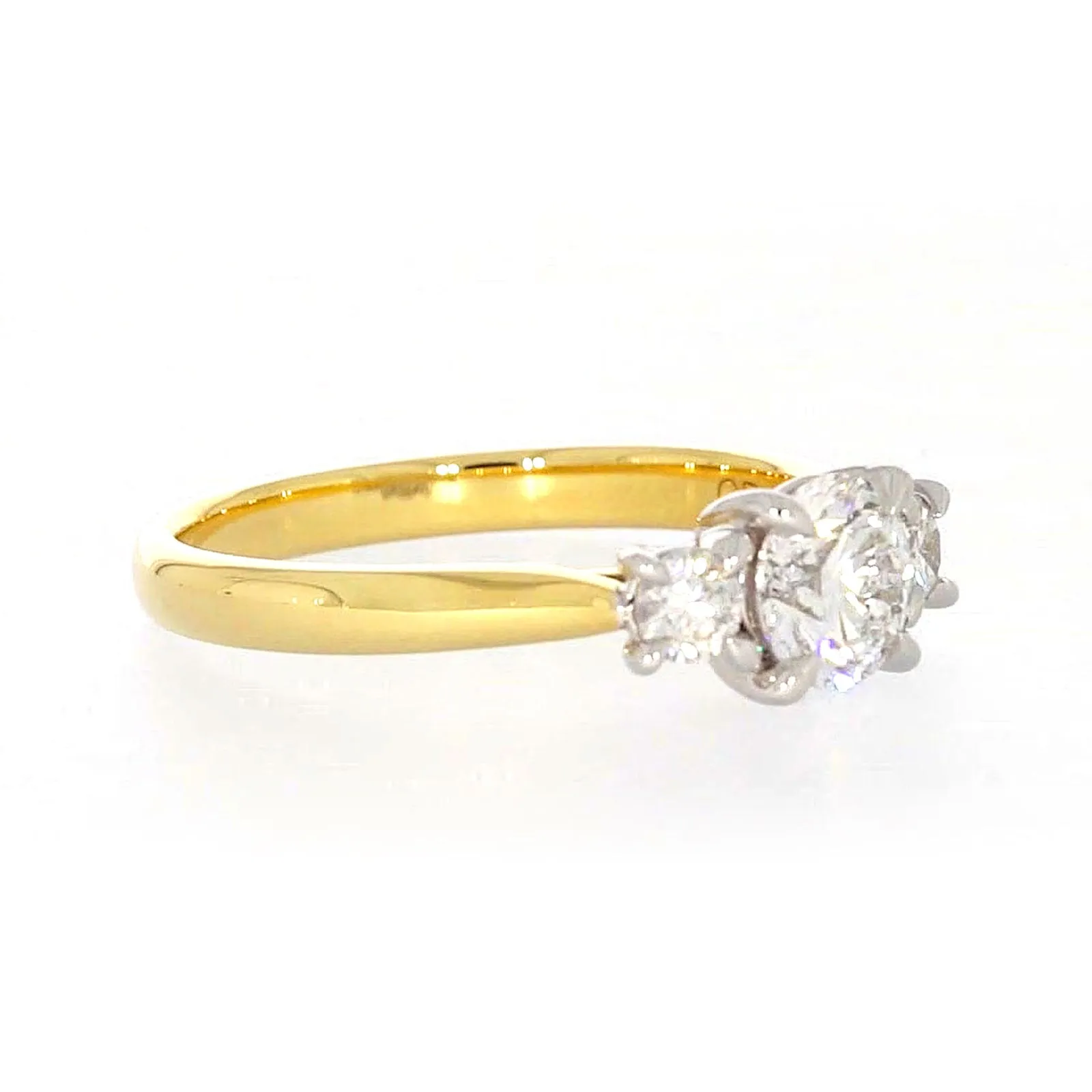 Celebration 18ct Yellow Gold Round Brilliant Cut 1 Carat tw of Certified Lab Grown Diamonds Ring
