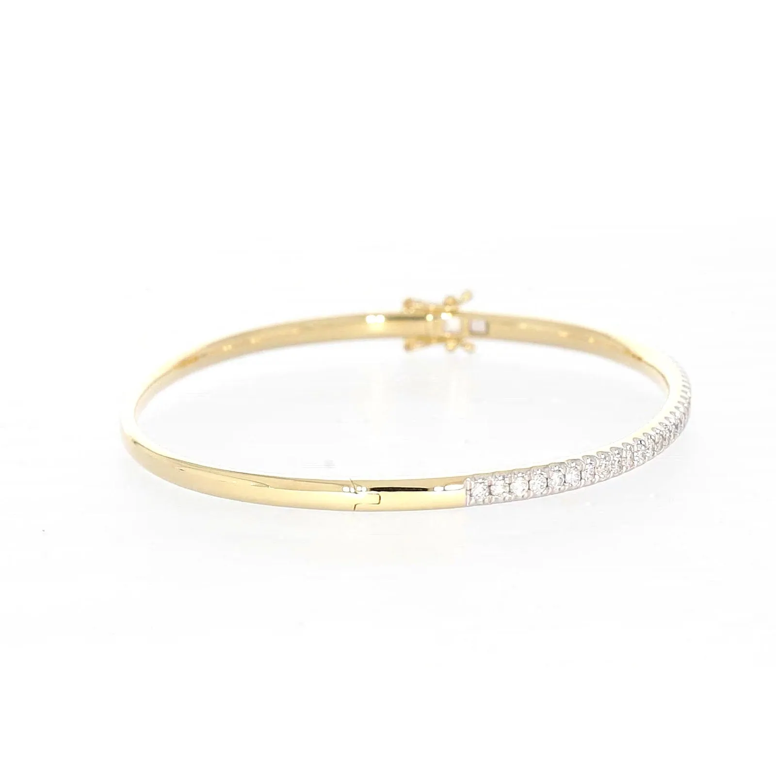 Celebration 9ct Yellow Gold Round Brilliant Cut 1 Carat tw of Lab Grown Diamonds Bangle
