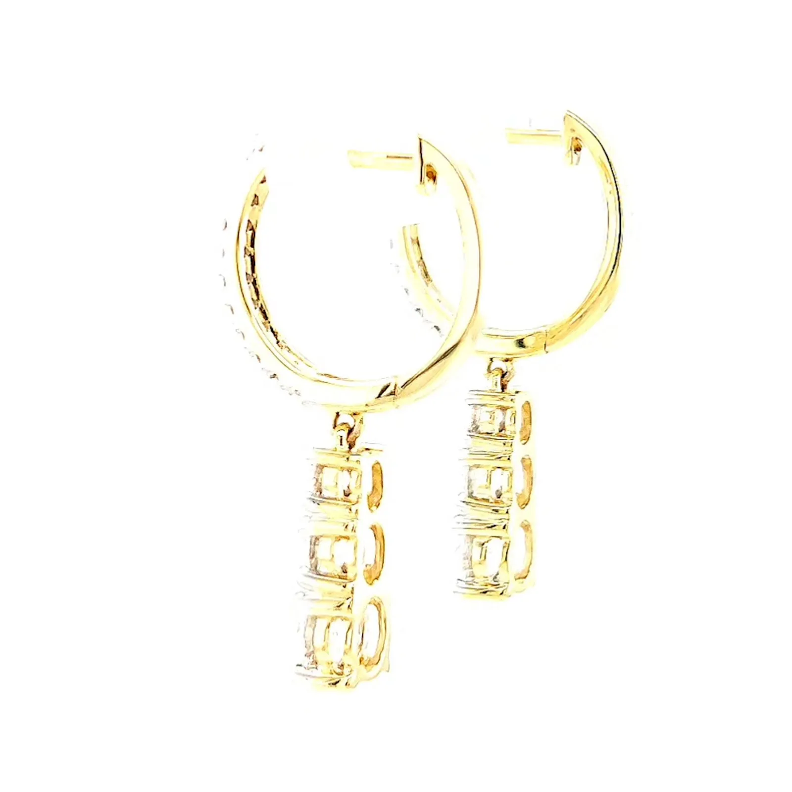 Celebration 9ct Yellow Gold Round Brilliant Cut 1 Carat tw of Lab Grown Diamonds Drop Earrings