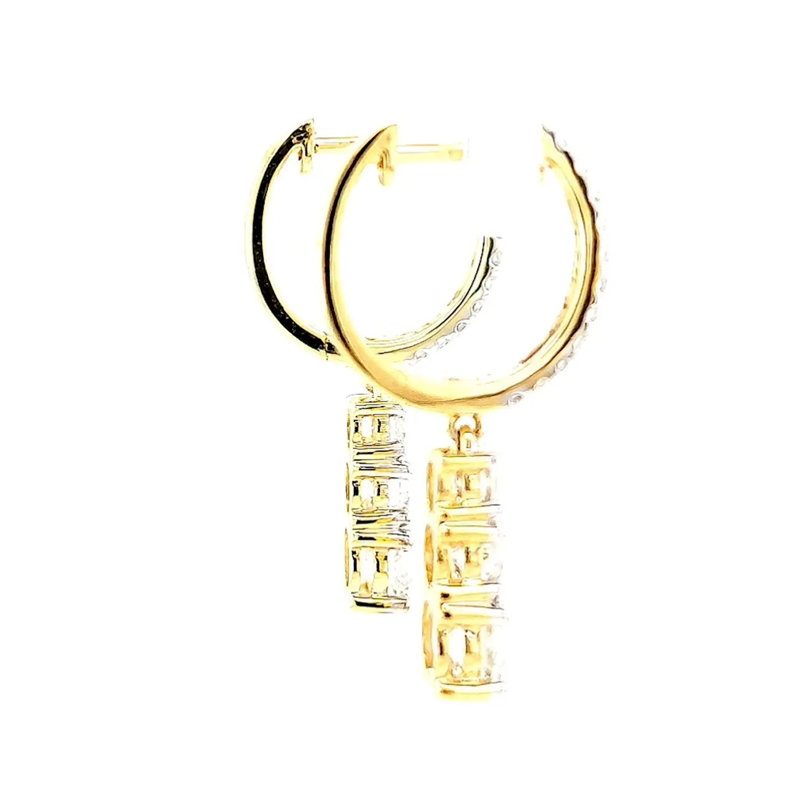 Celebration 9ct Yellow Gold Round Brilliant Cut 1 Carat tw of Lab Grown Diamonds Drop Earrings