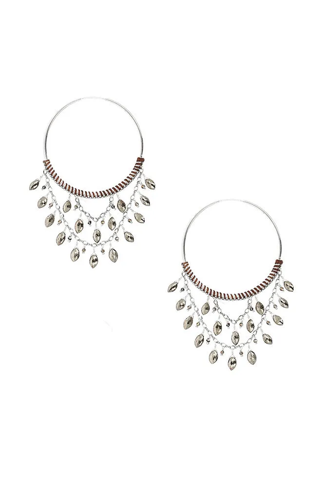Chan Luu Pyrite Statement Hoop Earrings