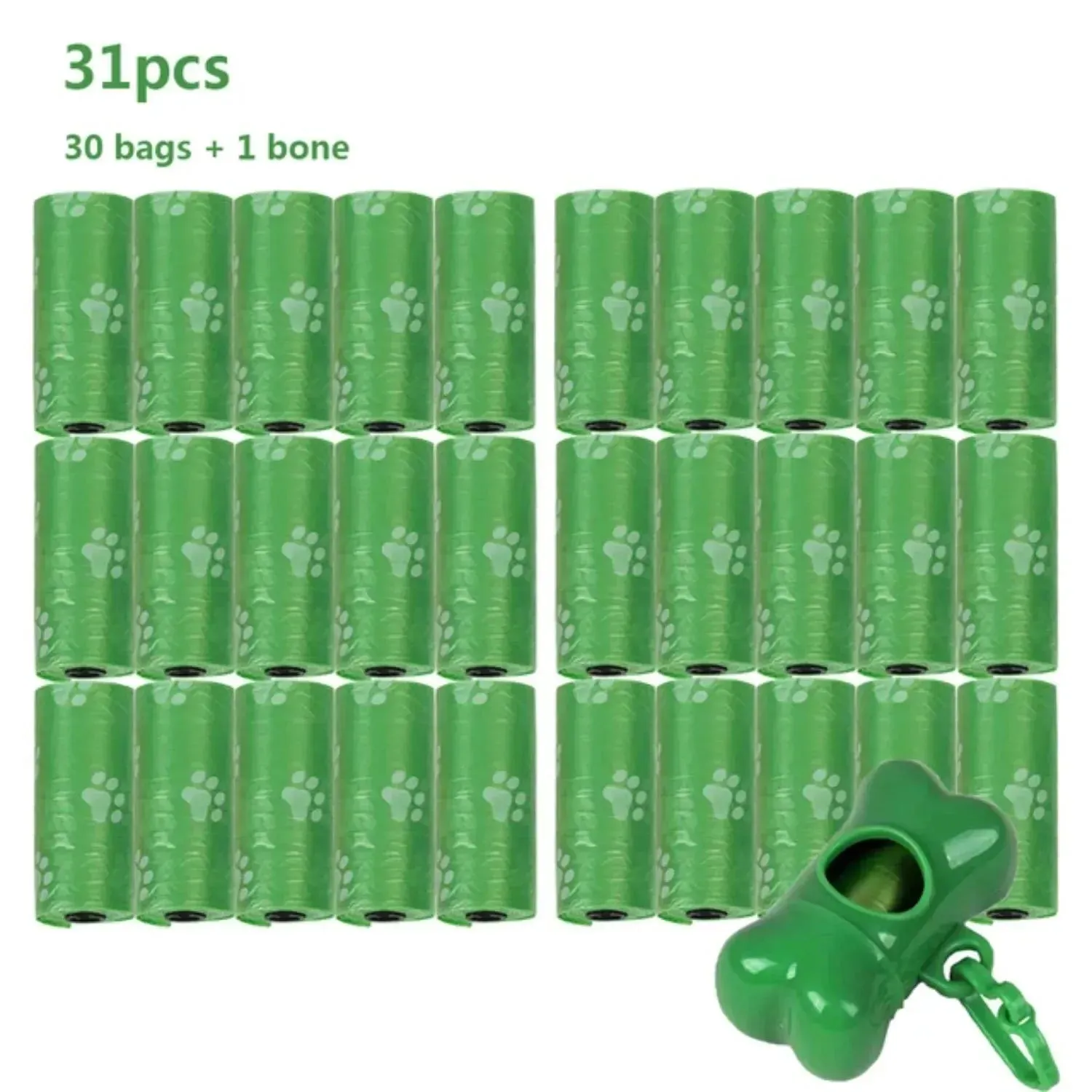Convenient Dog Poop Bag Set with Dispenser & Leash Clip