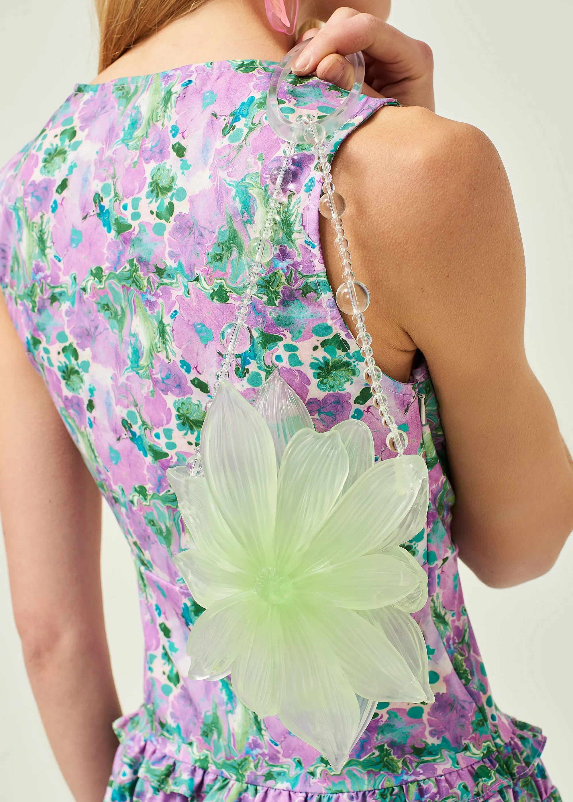 CRYSTAL GRADIENT FLORAL PHONE BAG