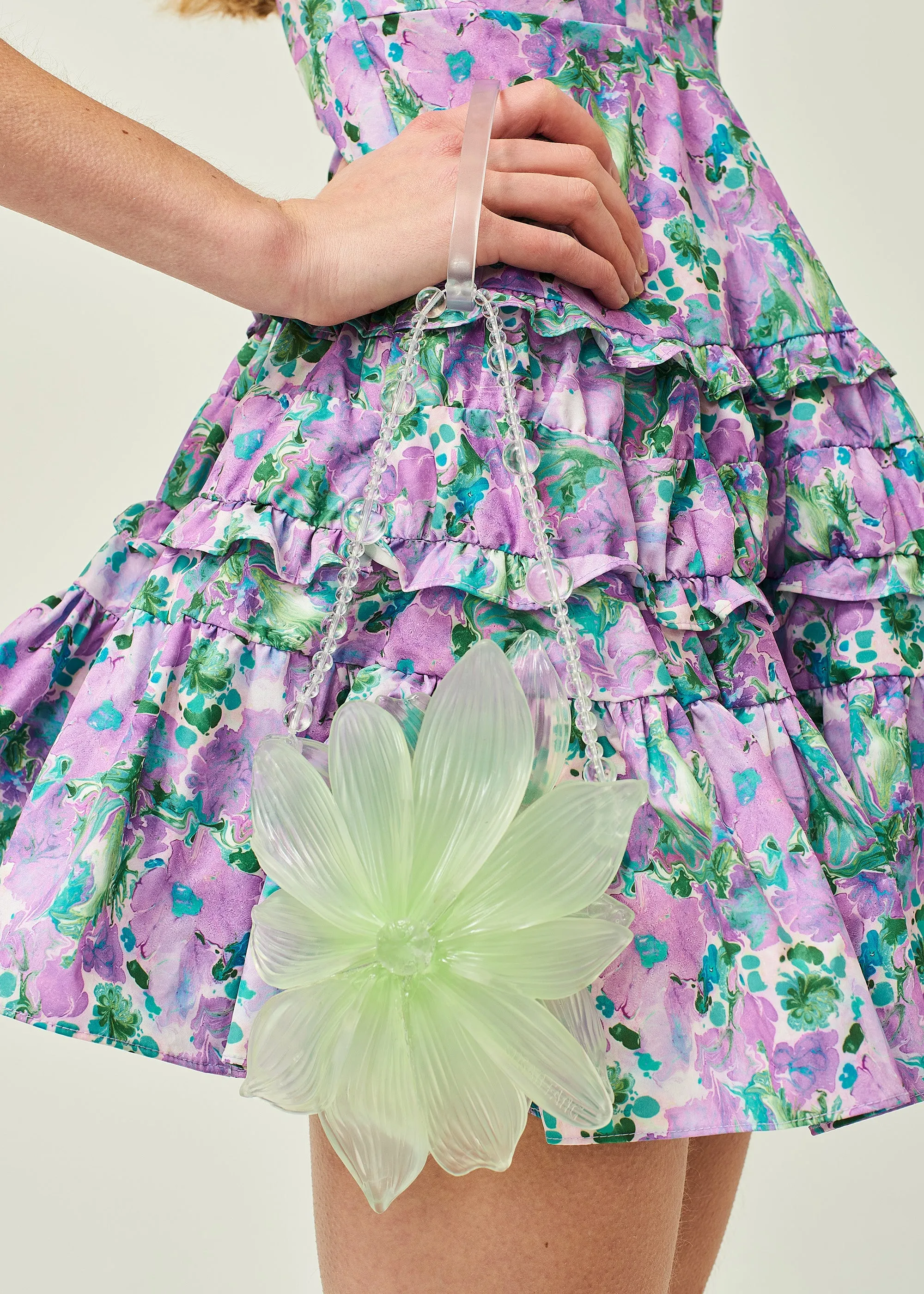 CRYSTAL GRADIENT FLORAL PHONE BAG