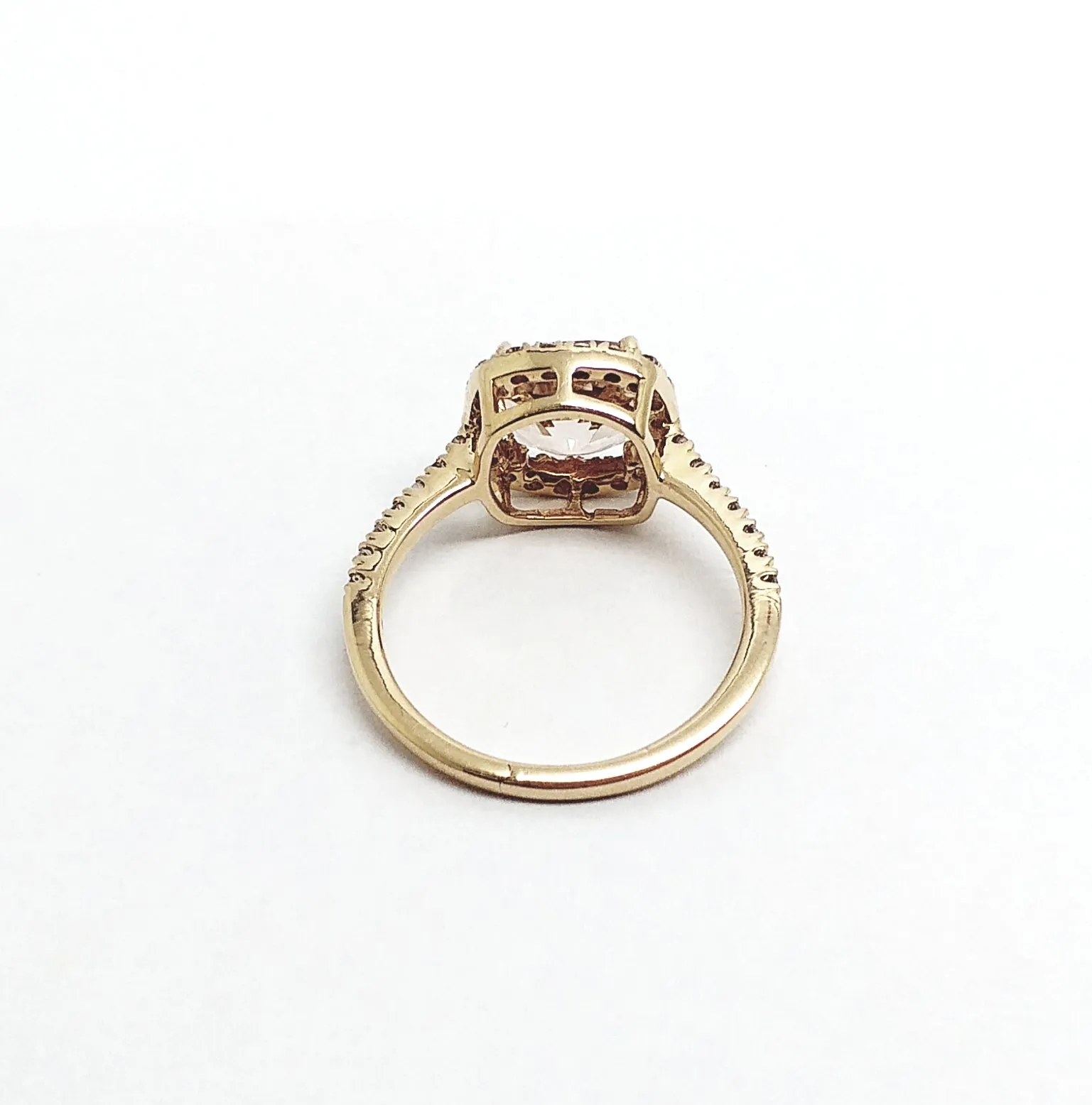 Cushion Cut Morganite Diamond Halo Cocktail Ring AD NO 2107