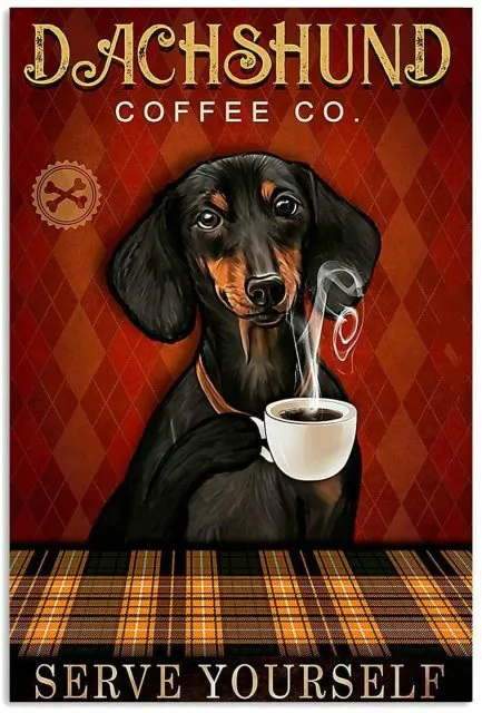Dachshund Retro Vintage Tin Sign
