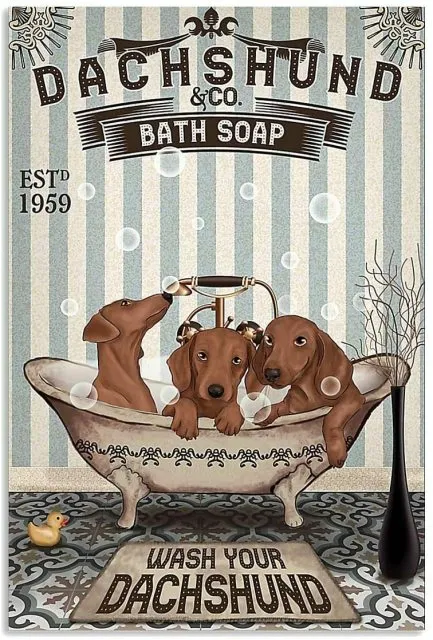 Dachshund Retro Vintage Tin Sign