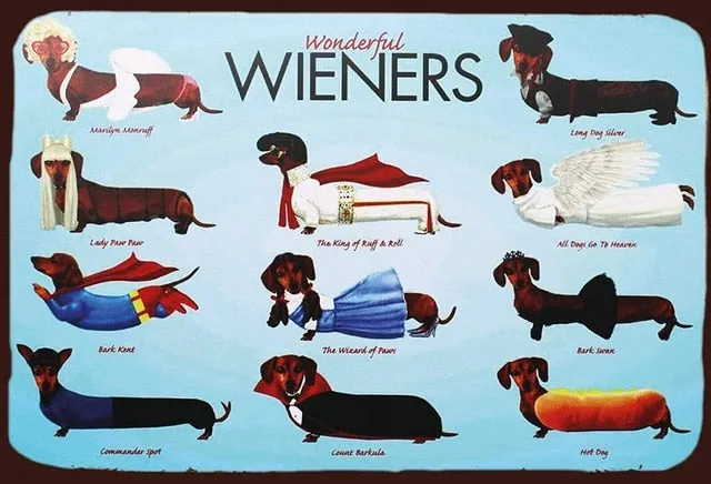 Dachshund Retro Vintage Tin Sign