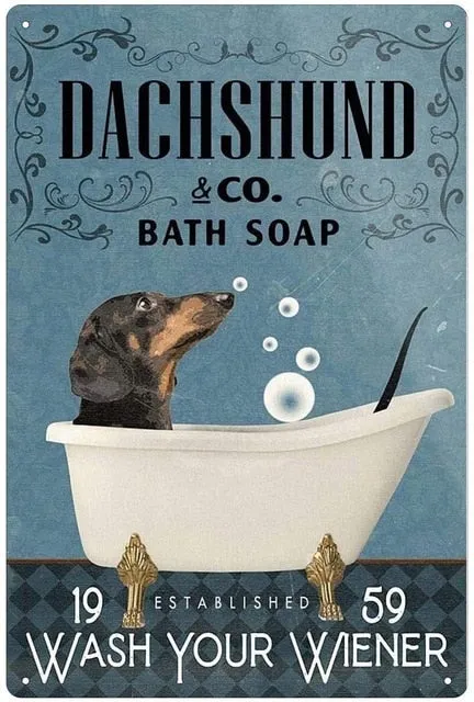 Dachshund Retro Vintage Tin Sign