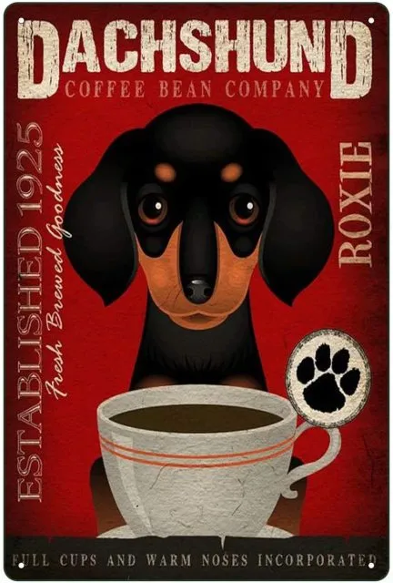 Dachshund Retro Vintage Tin Sign
