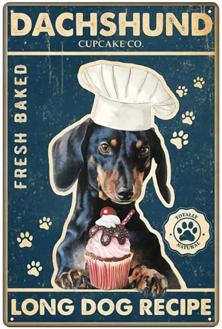 Dachshund Retro Vintage Tin Sign