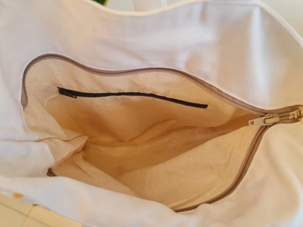 Daisy Embroidered Pastel Pink Linen Bag