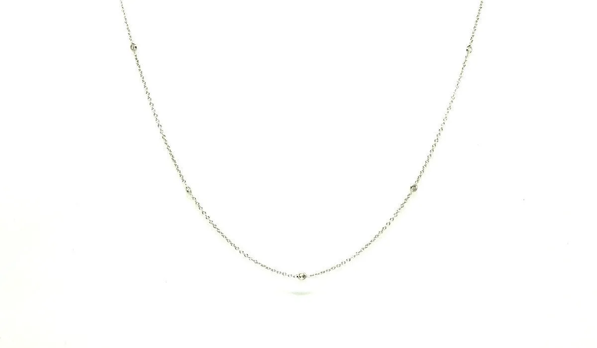 Diamond Bezel Necklace In White Gold