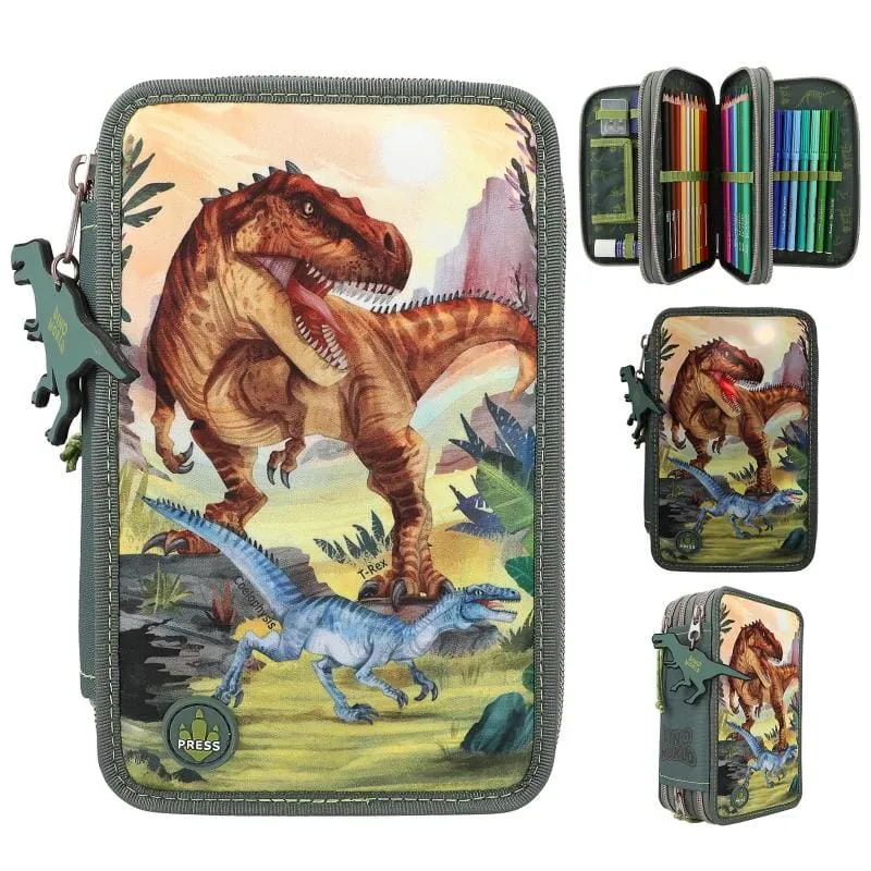 Dino World Triple Pencil Case LED