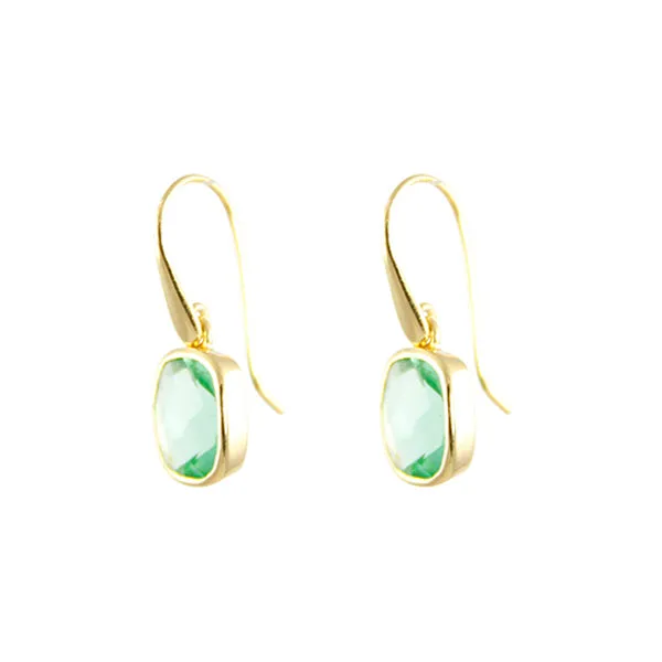 Earrings - Dangle Fluorite Gold Plated Sterling Silver