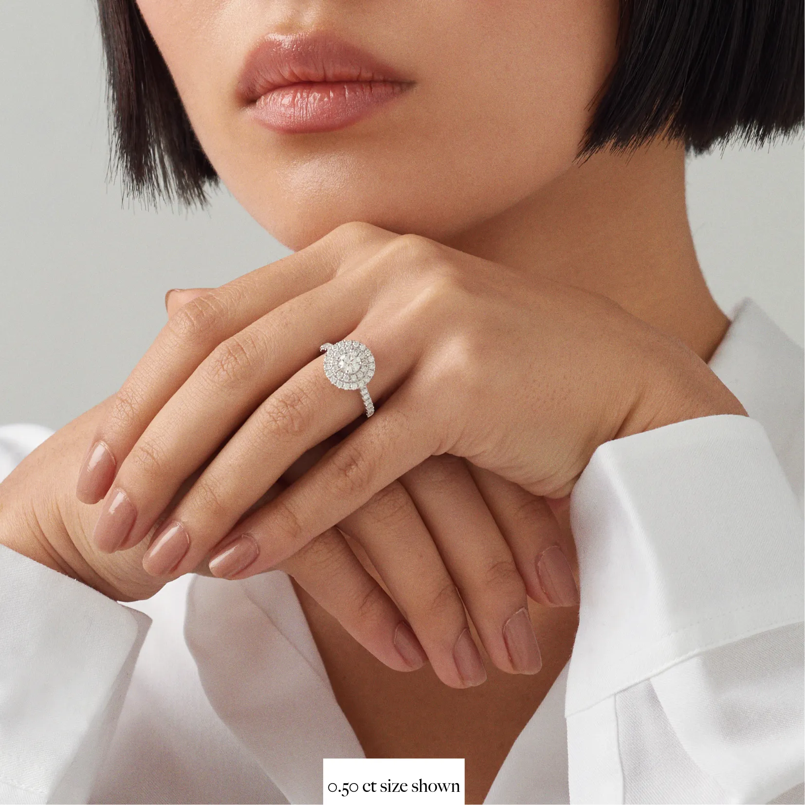 Endless Minelli May Round Brilliant Cut Diamond Engagement Ring | 18K White Gold