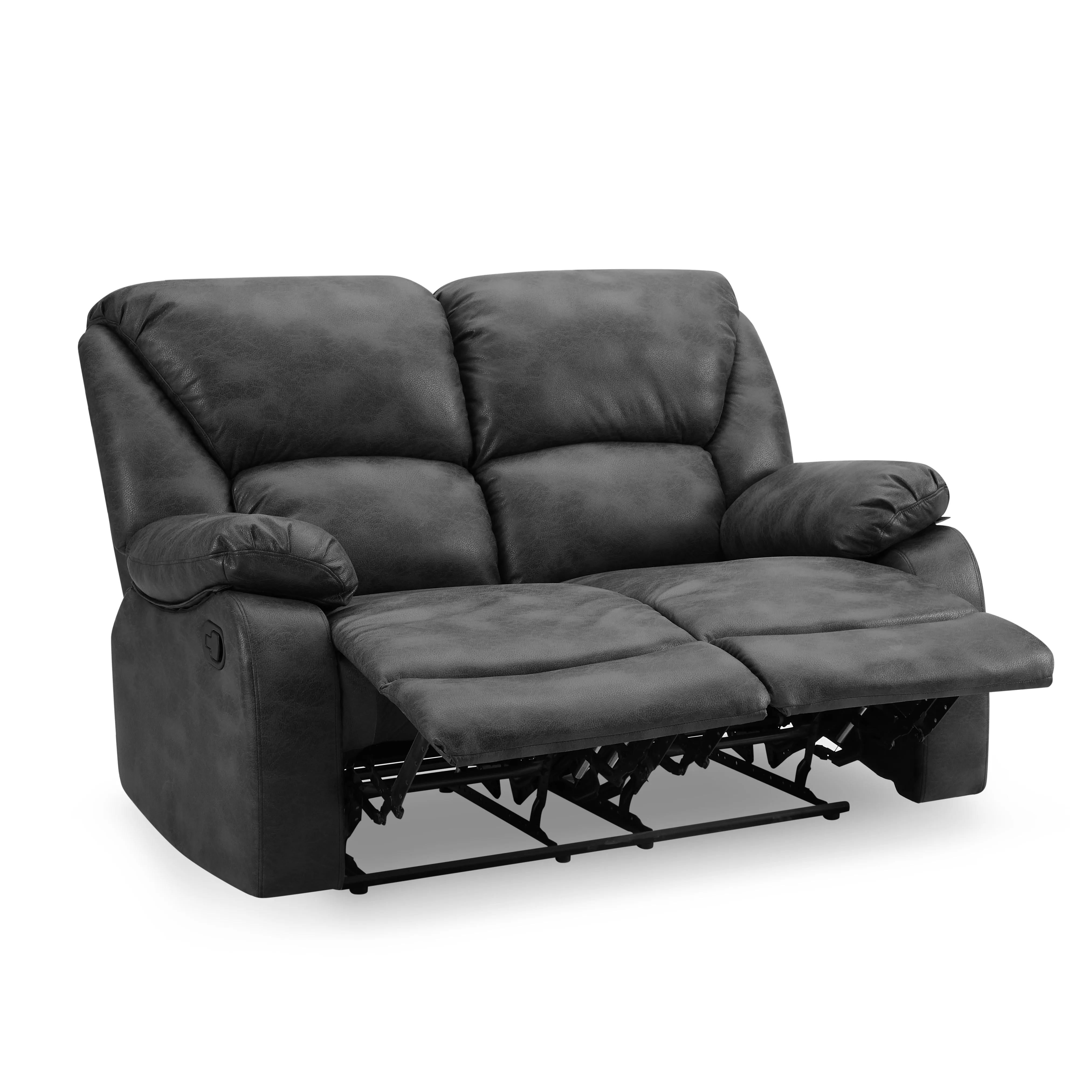 Enoch 2 3 Seater Recliner Sofa Set, Black Faux Leather