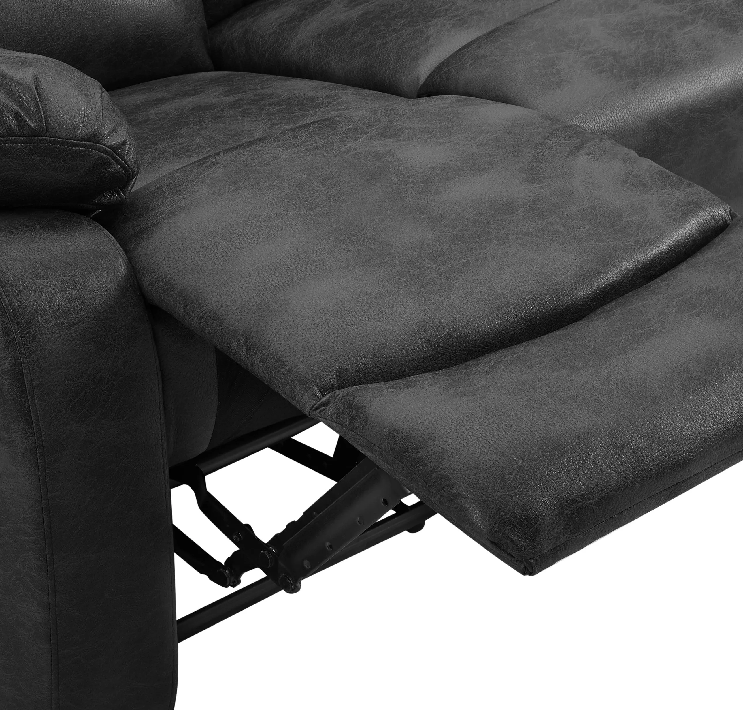 Enoch 2 3 Seater Recliner Sofa Set, Black Faux Leather