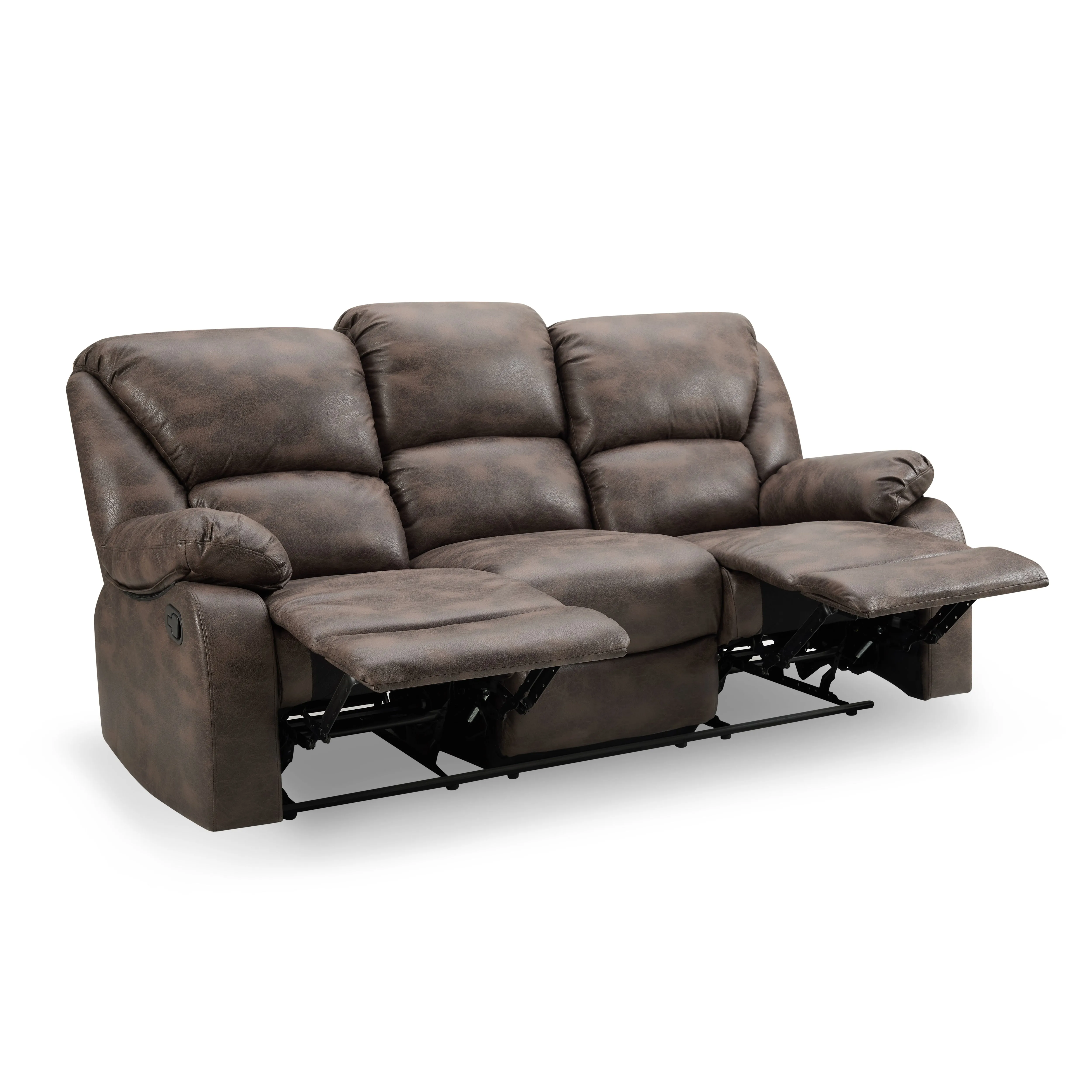 Enoch 2 3 Seater Recliner Sofa Set, Brown Faux Leather