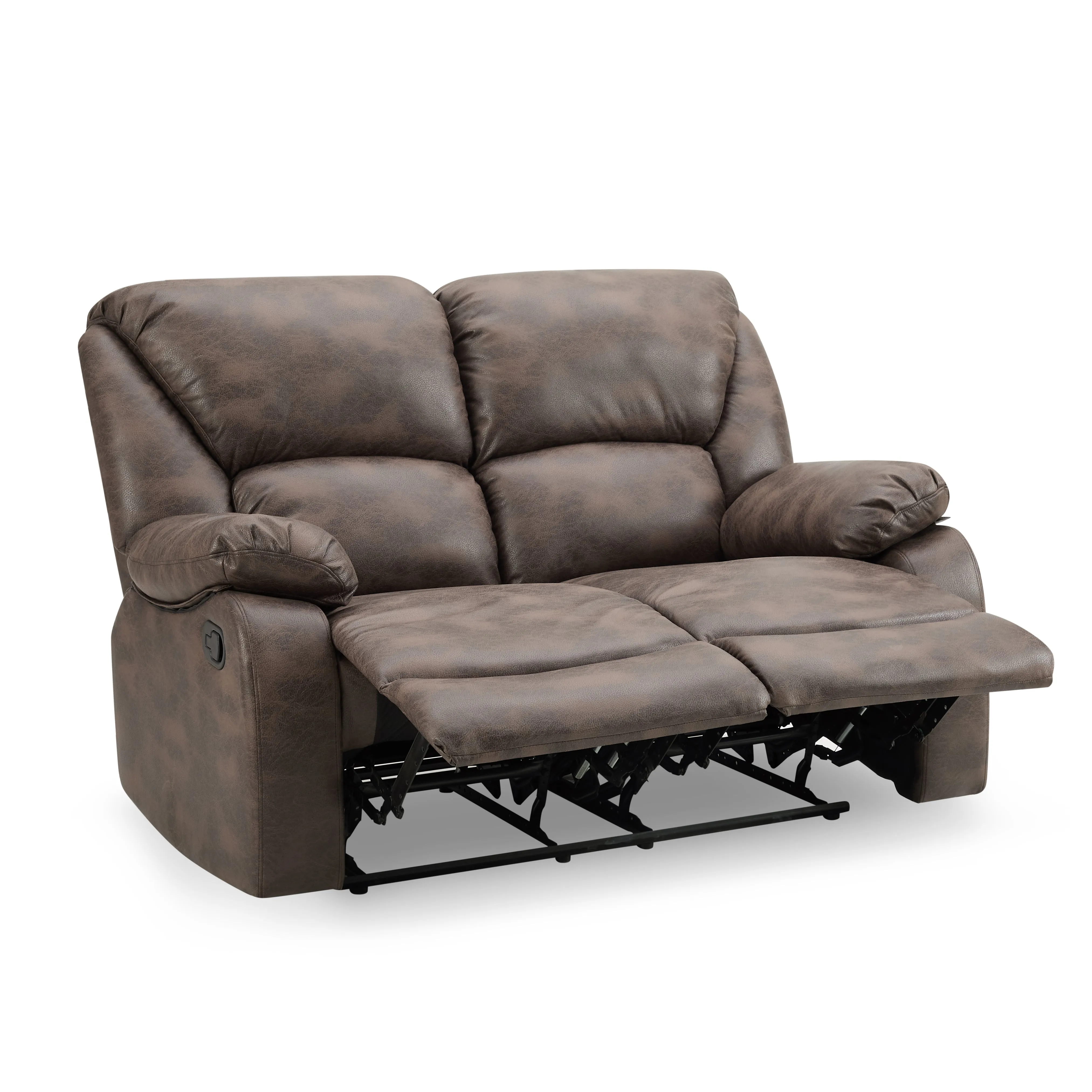 Enoch 2 3 Seater Recliner Sofa Set, Brown Faux Leather