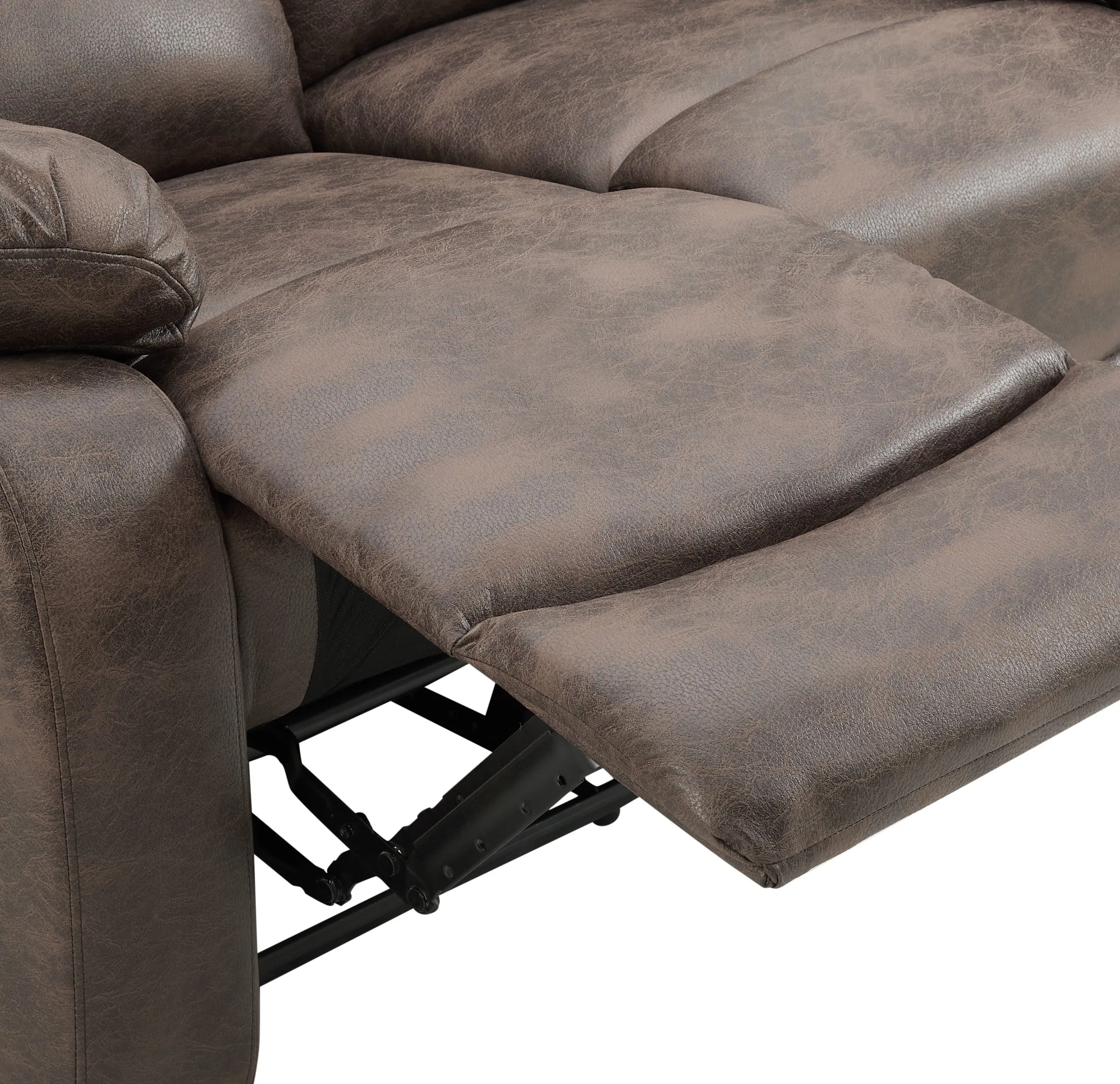 Enoch 2 3 Seater Recliner Sofa Set, Brown Faux Leather