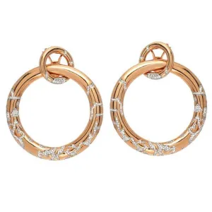 Estate Diamond Gold Hoop Earrings