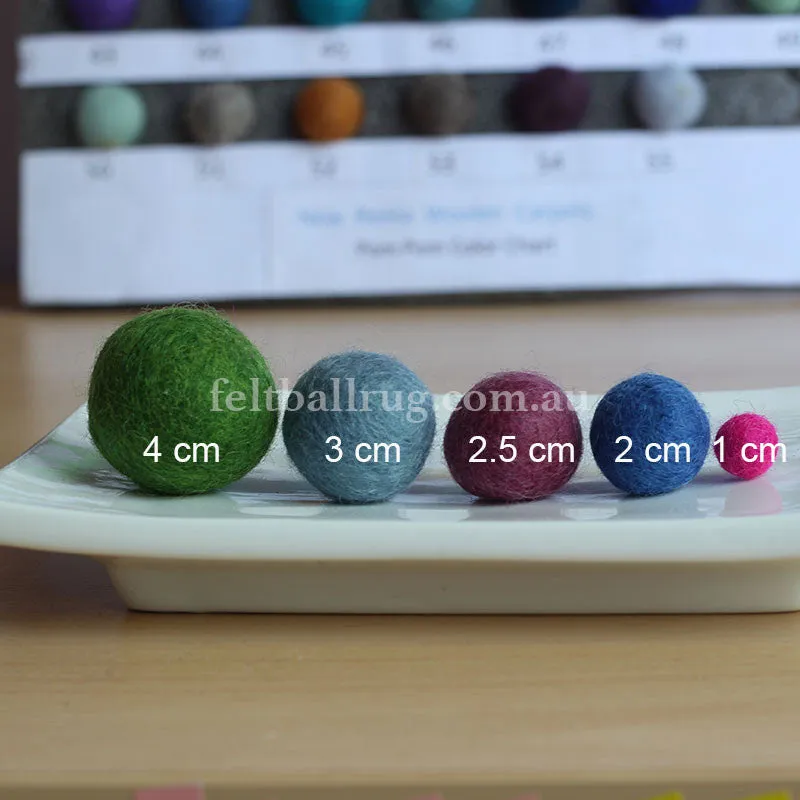 Felt Ball Fairy Floss 1 CM,  2 CM, 2.5 CM, 3 CM, 4 CM Colour 60