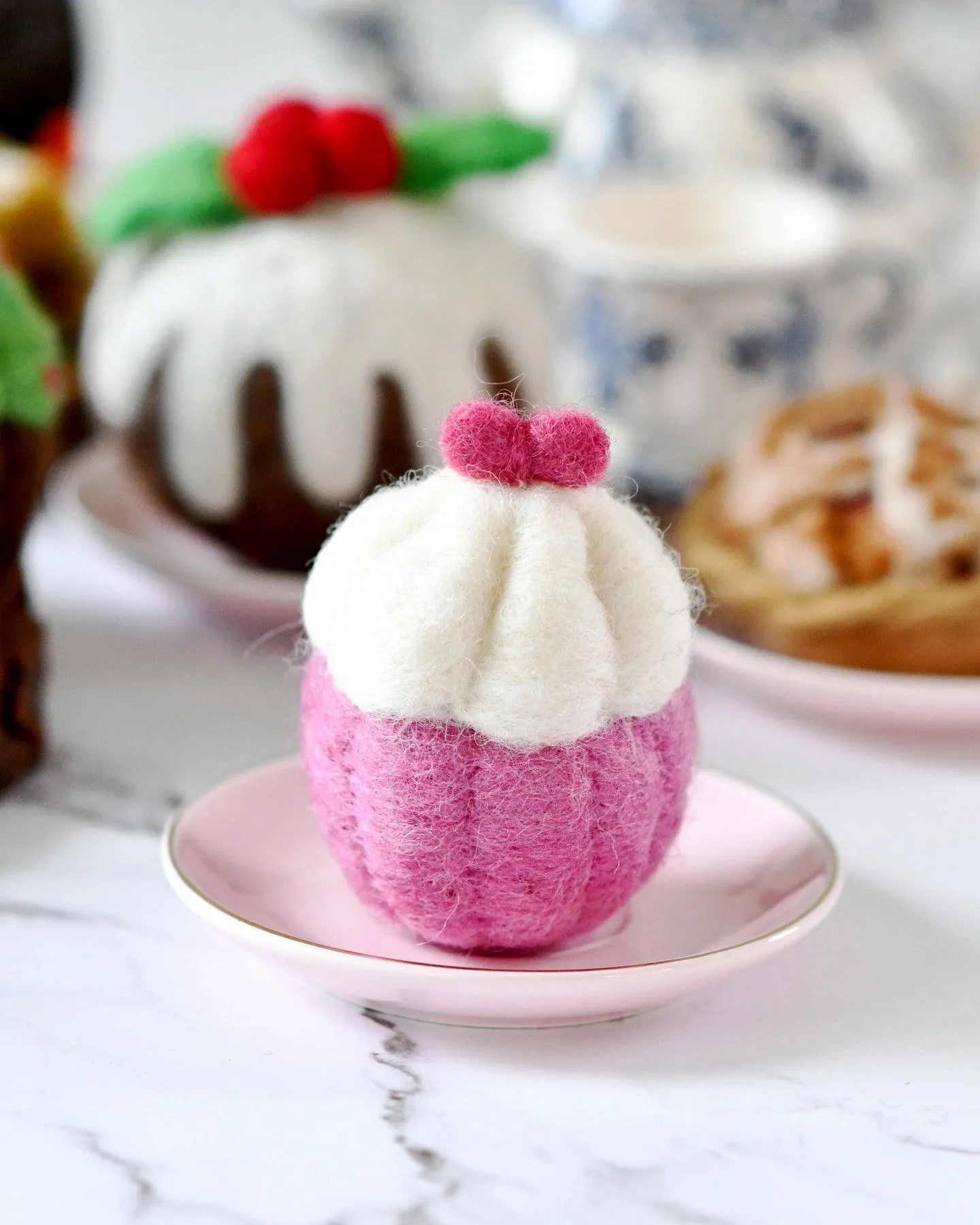 Felt Cupcake - Pink Ribbon