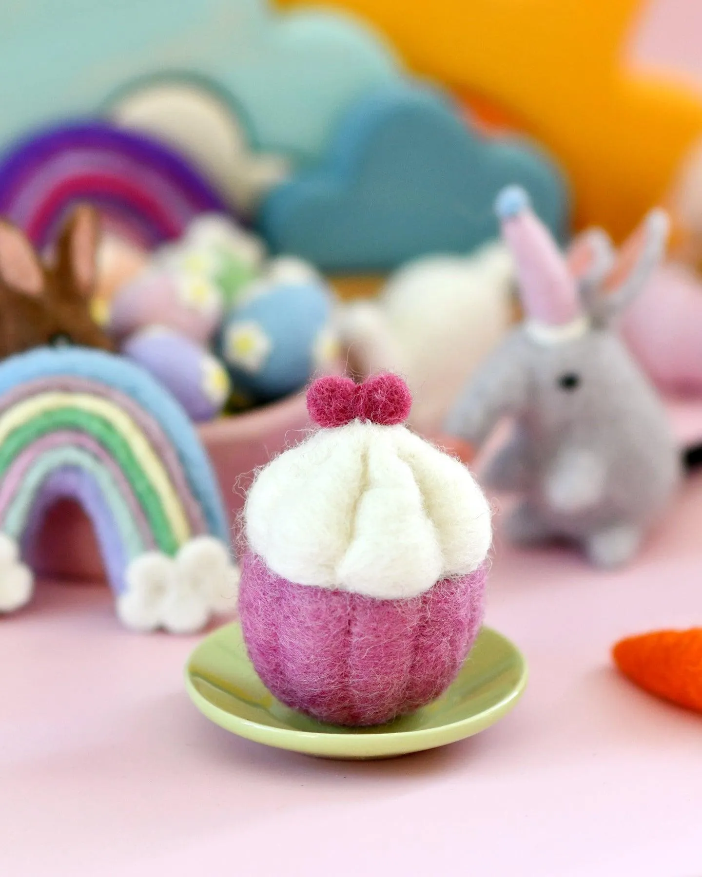 Felt Cupcake - Pink Ribbon