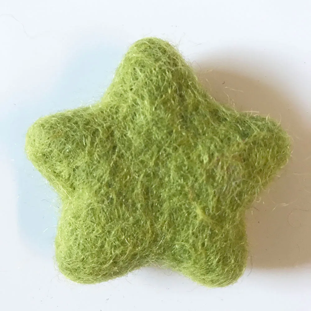 Felt Stars Lime Green
