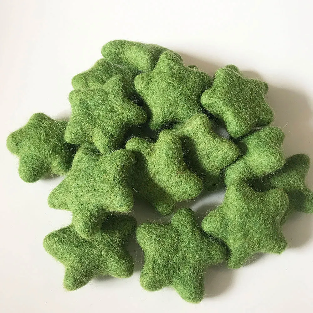 Felt Stars Lime Green