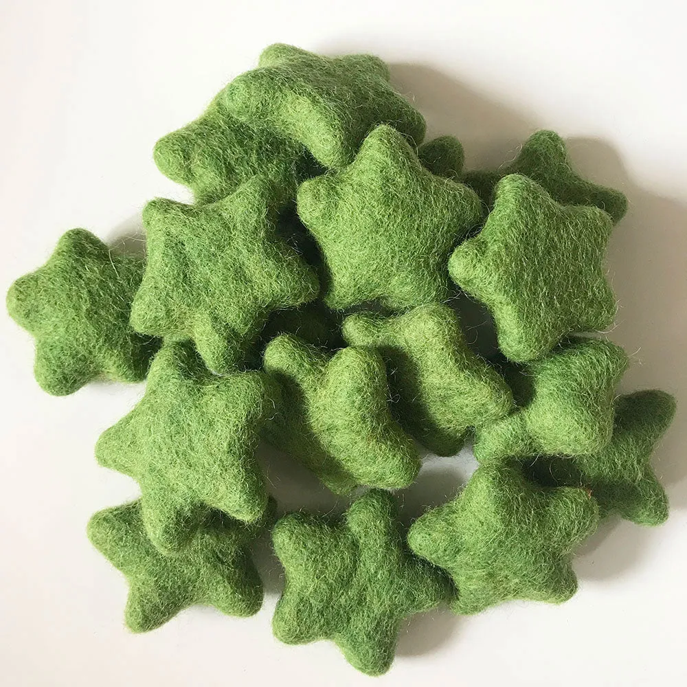 Felt Stars Lime Green