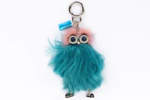 Fendi Owl with Leg Blue & Pink Fur Bag Charm