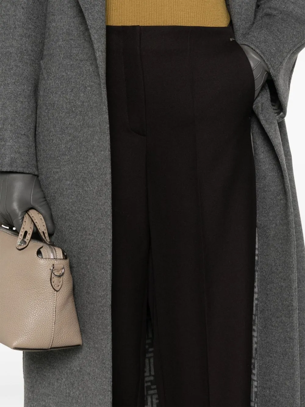 FENDI Wide Leg Wool Trousers