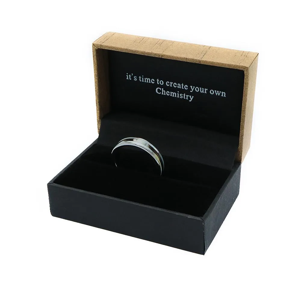 Flat with Brushed Inlay Ring Unisex T674