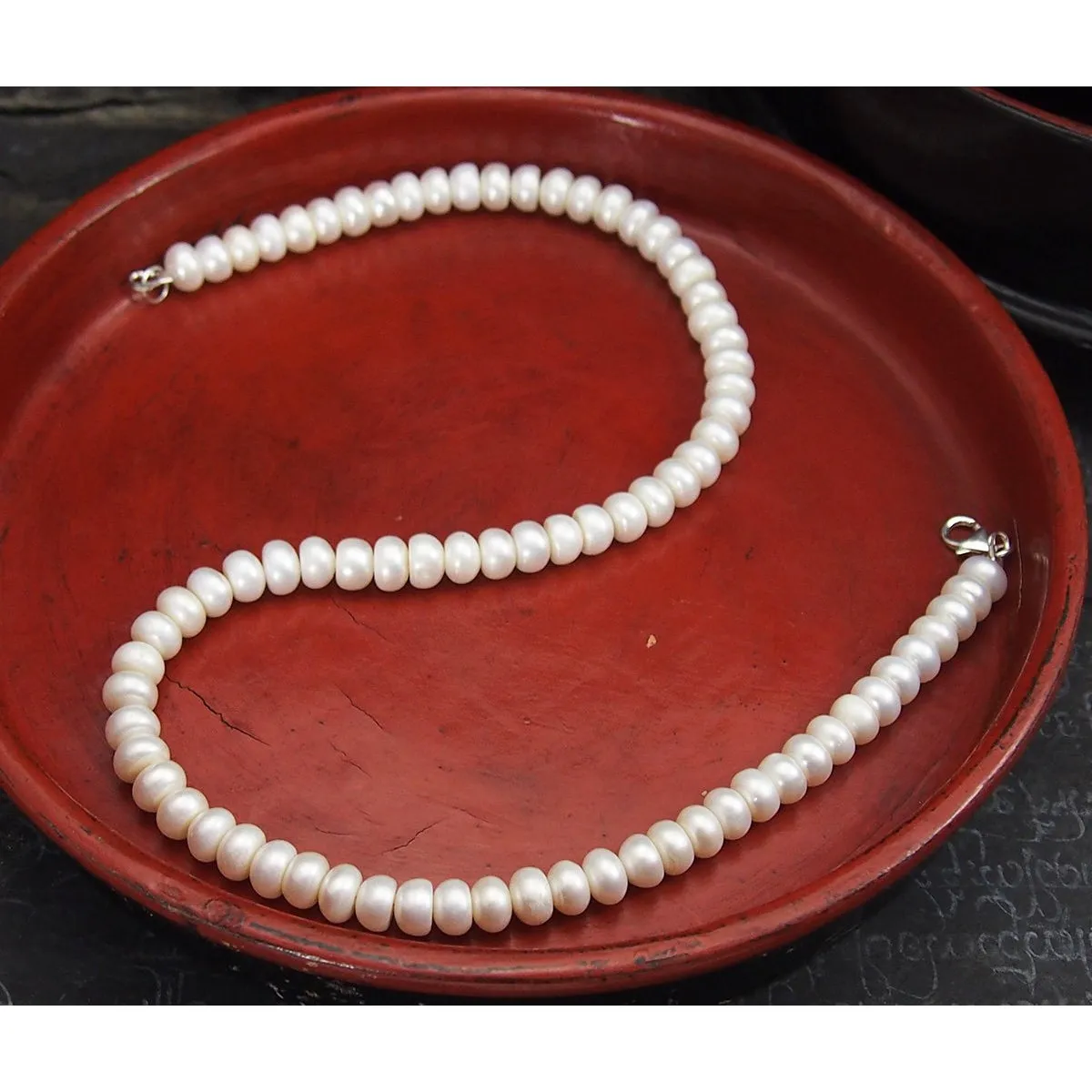 Fresh Water Pearl Choker Necklace with Sterling Silver Trigger Clasp
