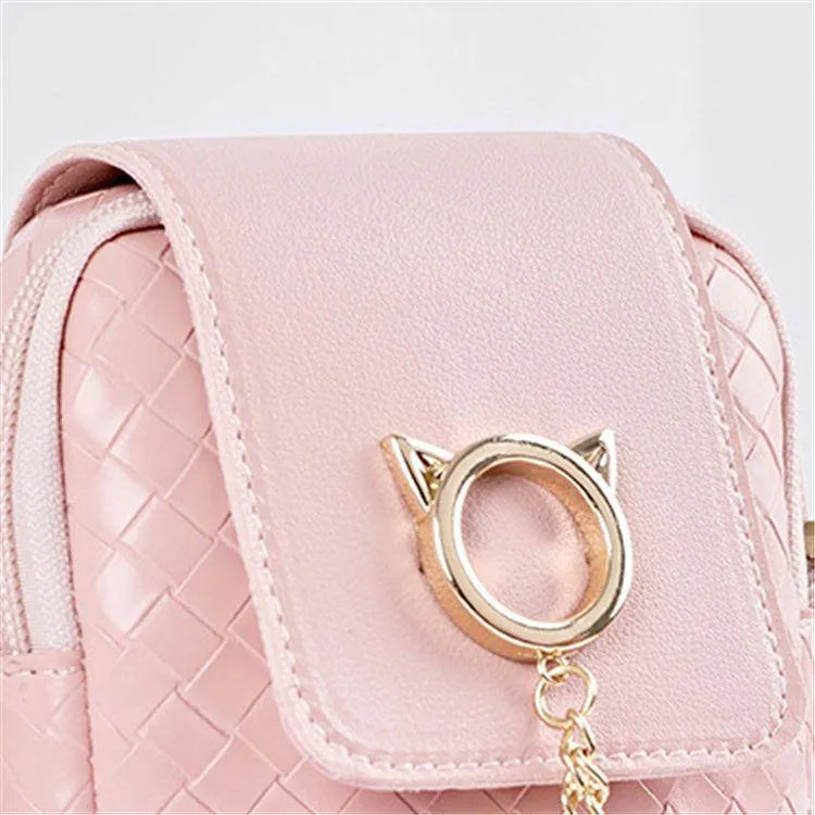 Geometric Suture Imitation Pearl Tassel Decorative Crossbody Bag