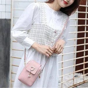 Geometric Suture Imitation Pearl Tassel Decorative Crossbody Bag