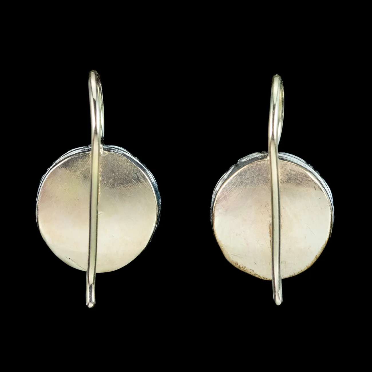 Georgian Style Paste Solitaire Earrings Silver 18ct Gold